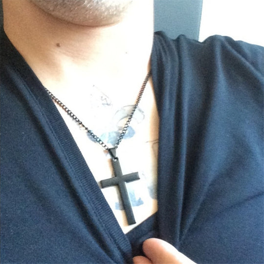 Cross Necklace – Christian Titanium & Stainless Steel Pendant for Men & Women