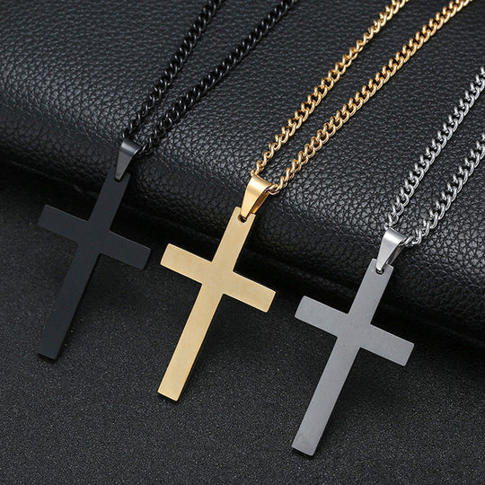 Cross Necklace – Christian Titanium & Stainless Steel Pendant for Men & Women