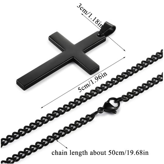 Cross Necklace – Christian Titanium & Stainless Steel Pendant for Men & Women