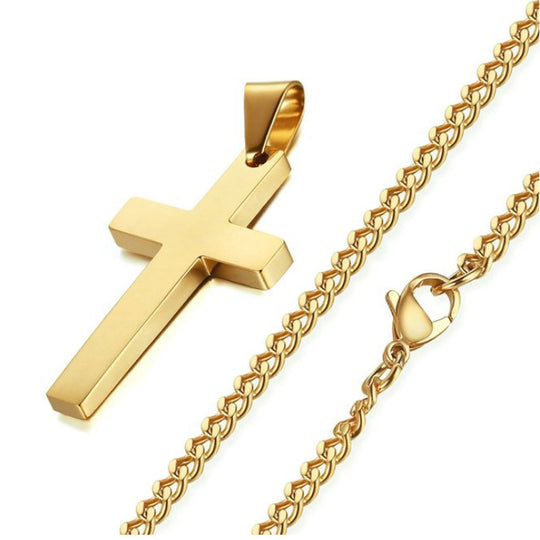 Cross Necklace – Christian Titanium & Stainless Steel Pendant for Men & Women