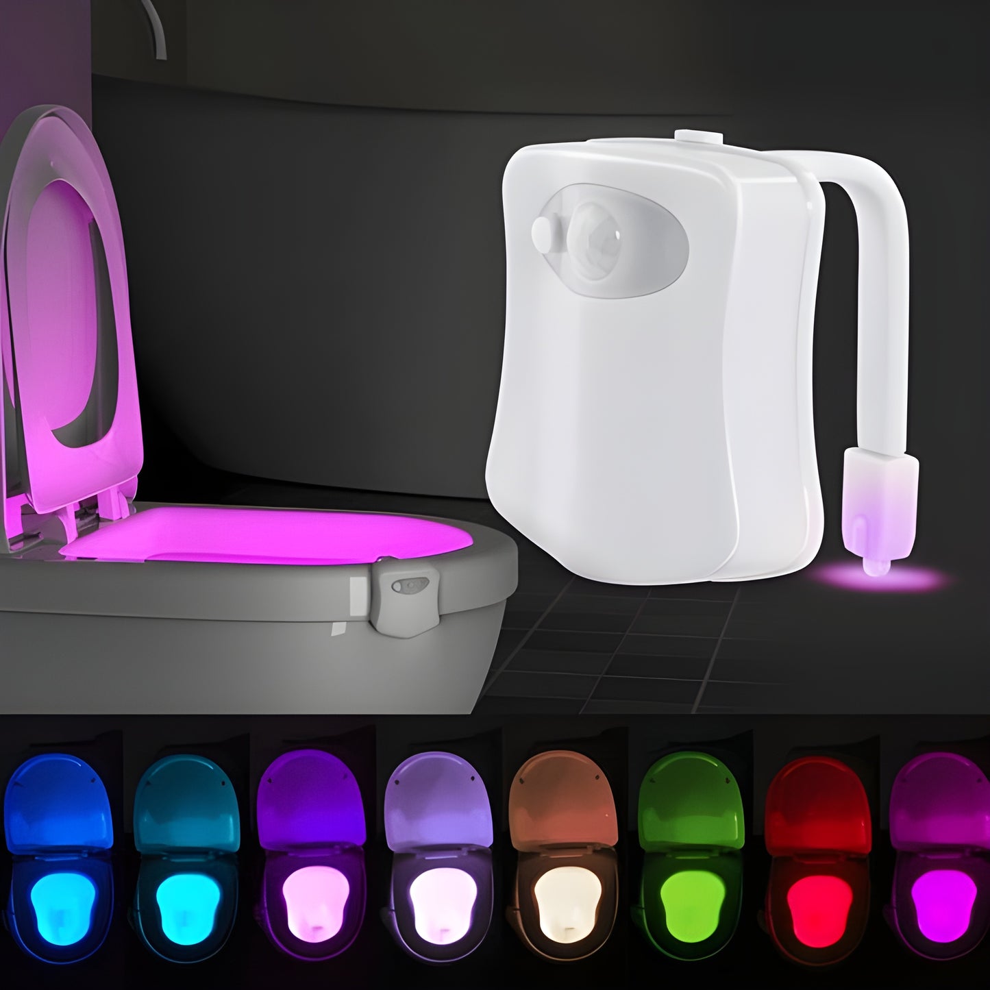 Motion Activated Toilet Night Light with Multiple Color Options – Easy-to-Install LED Bathroom Light