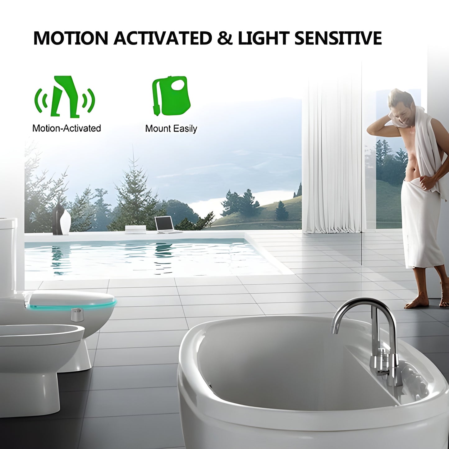 Motion Activated Toilet Night Light with Multiple Color Options – Easy-to-Install LED Bathroom Light