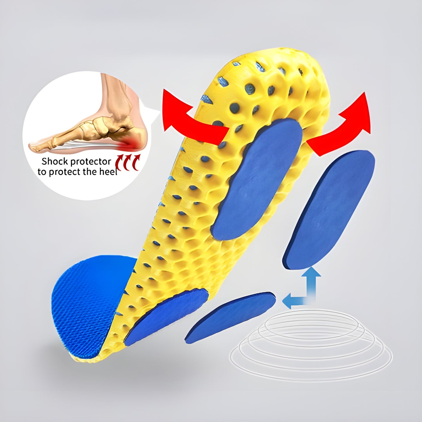 Honeycomb Mesh Memory Foam Insoles – Shock-Absorbing Arch Support for Running, Sports & All-Day Comfort