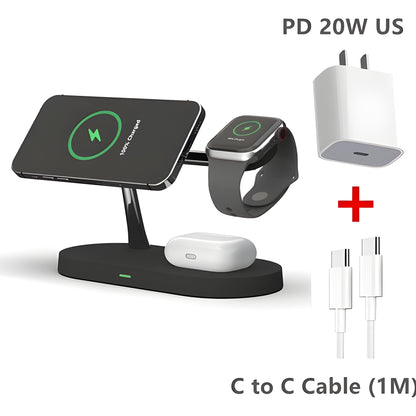 3-in-1 Wireless Magsafe Charger Stand for iPhone, Apple Watch & AirPods Pro – Fast & Efficient Charging Station