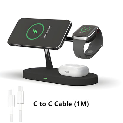3-in-1 Wireless Magsafe Charger Stand for iPhone, Apple Watch & AirPods Pro – Fast & Efficient Charging Station
