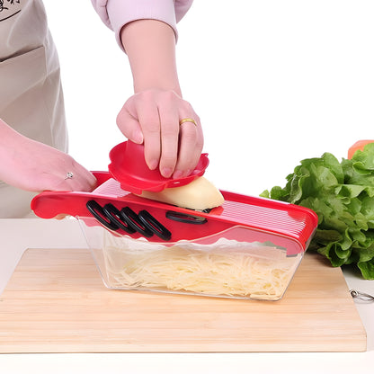 Multifunction Kitchen Slicer – 6 Blade Vegetable Cutter with Storage Container