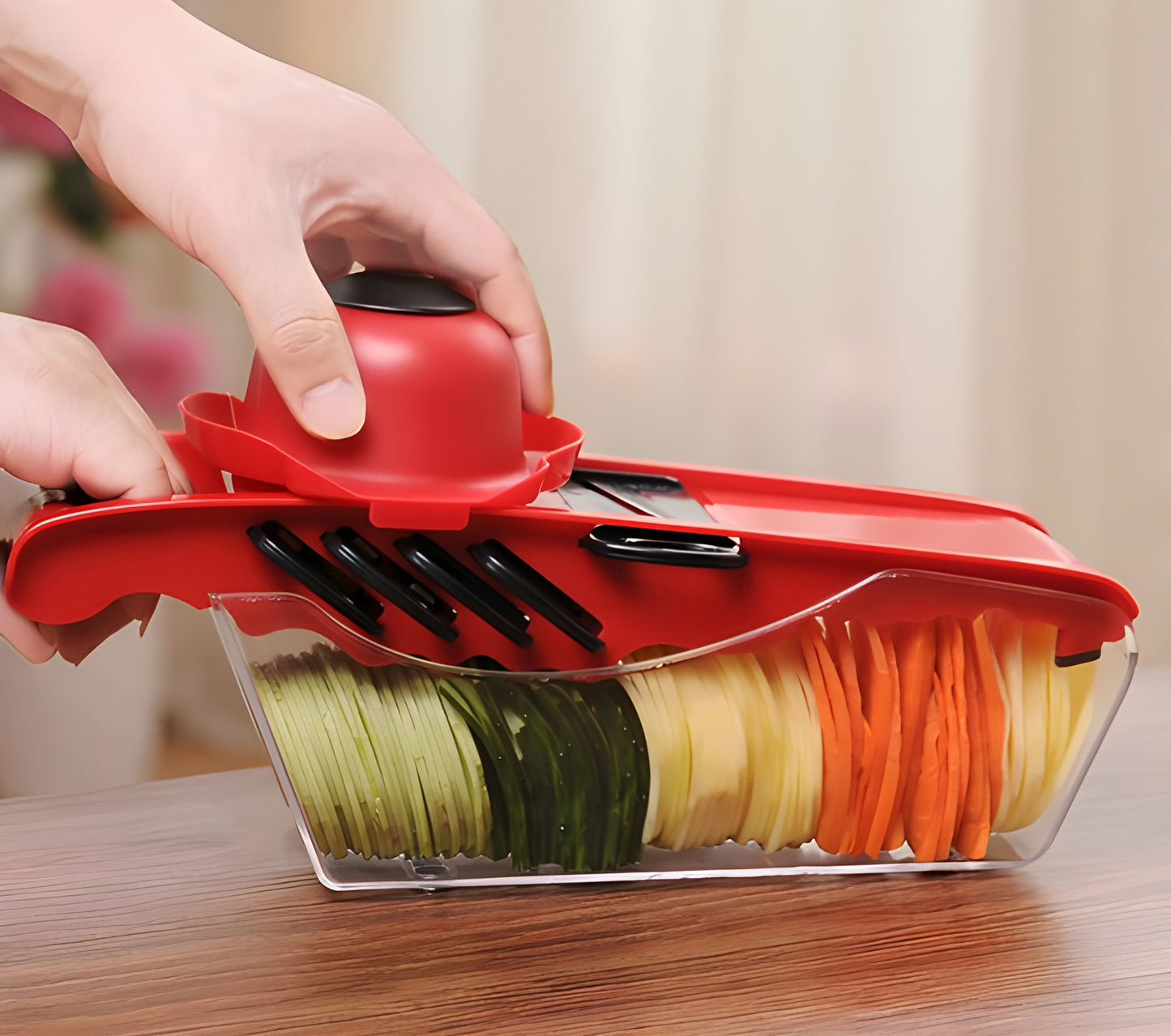 Multifunction Kitchen Slicer – 6 Blade Vegetable Cutter with Storage Container