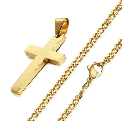 Cross Necklace – Christian Titanium & Stainless Steel Pendant for Men & Women