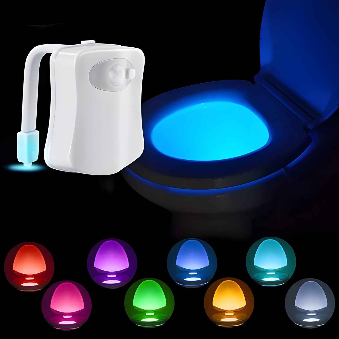 Motion Activated Toilet Night Light with Multiple Color Options – Easy-to-Install LED Bathroom Light