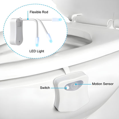 Motion Activated Toilet Night Light with Multiple Color Options – Easy-to-Install LED Bathroom Light