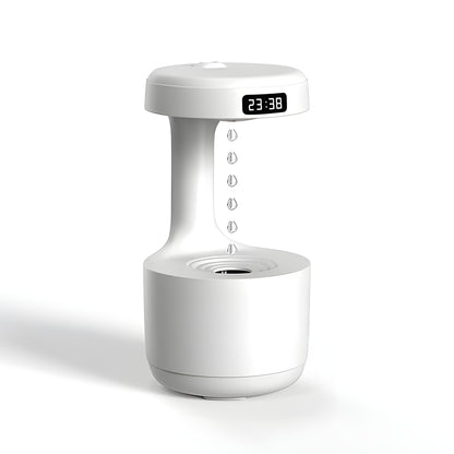 800ml LED Water Drop Anti-Gravity Humidifier & Diffuser with Clock Display | USB Powered
