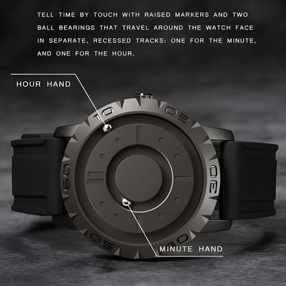 Eutour Original Iron Ball Magnetic Pointer Quartz Watch - Stylish Men's Timepiece with Unique Design