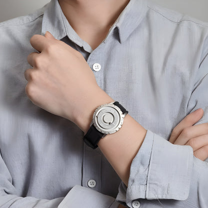 Eutour Original Iron Ball Magnetic Pointer Quartz Watch - Stylish Men's Timepiece with Unique Design