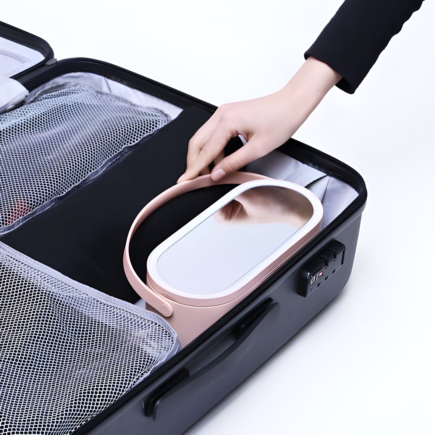 Portable LED Makeup Organizer Box – Lighted & Travel-Ready for On-the-Go Beauty