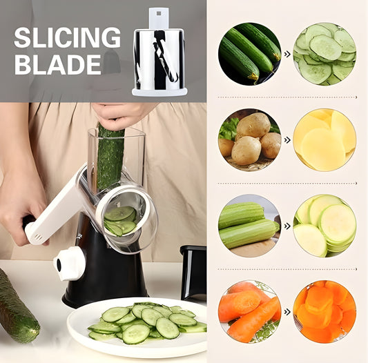 Kitchen Manual Rotary Cheese & Vegetable Grater – Classic Black