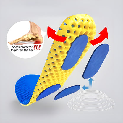 Honeycomb Mesh Memory Foam Insoles – Shock-Absorbing Arch Support for Running, Sports & All-Day Comfort