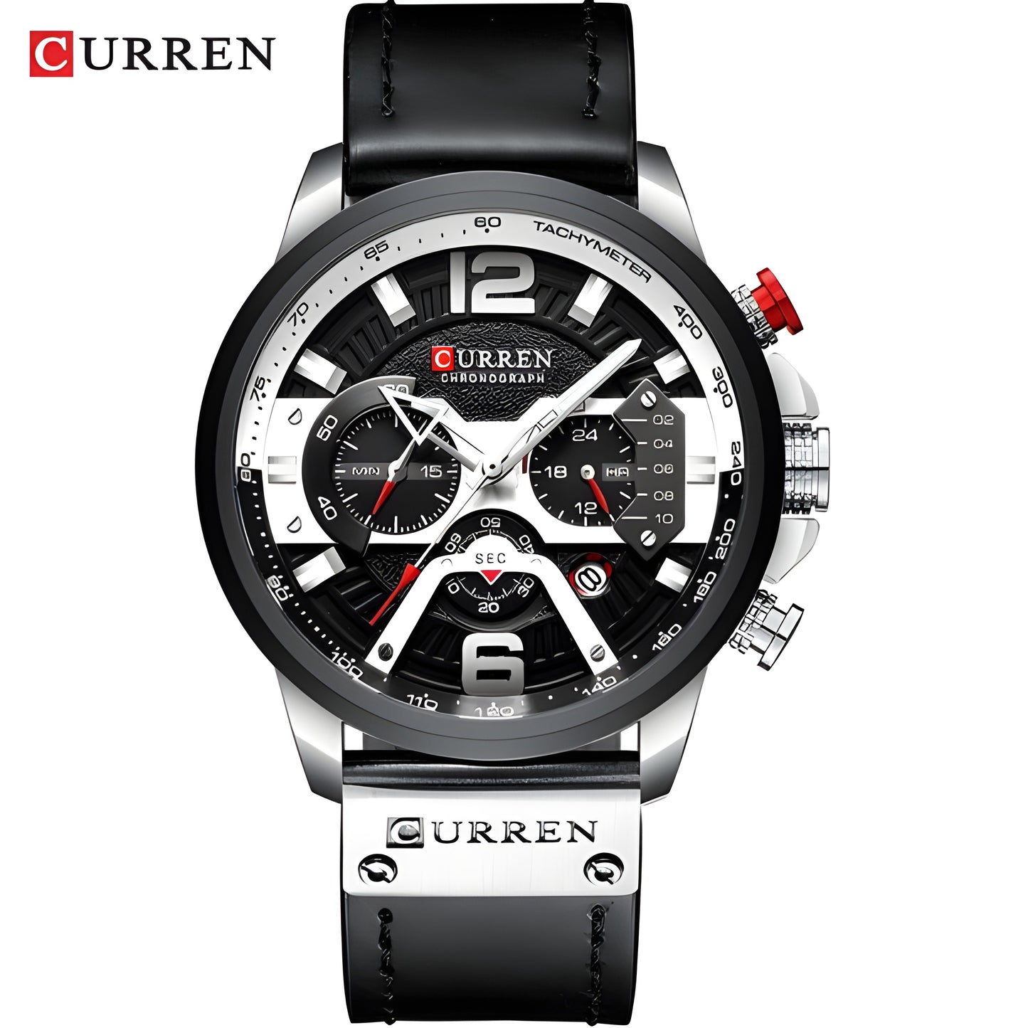 Military Leather Chronograph Wristwatch – Durable & Stylish, 30M Water-Resistant for Men