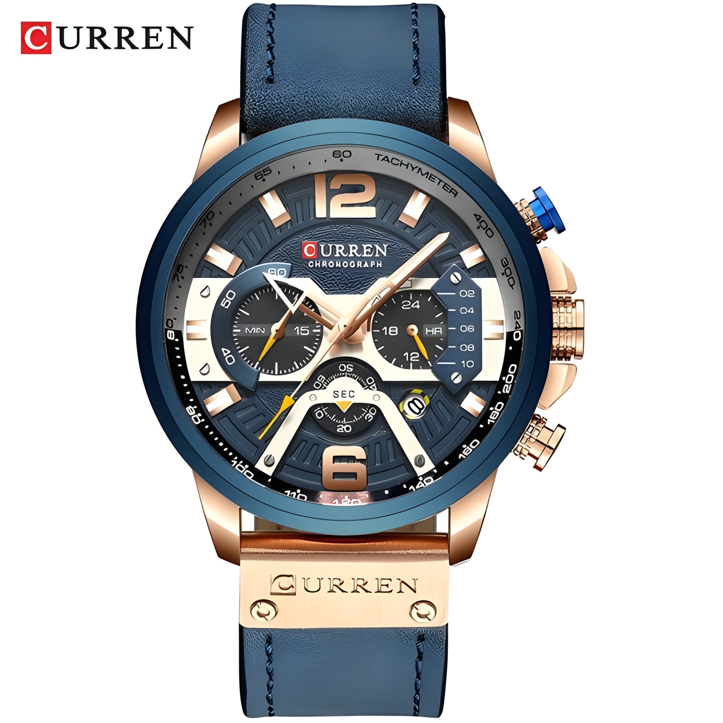 Military Leather Chronograph Wristwatch – Durable & Stylish, 30M Water-Resistant for Men