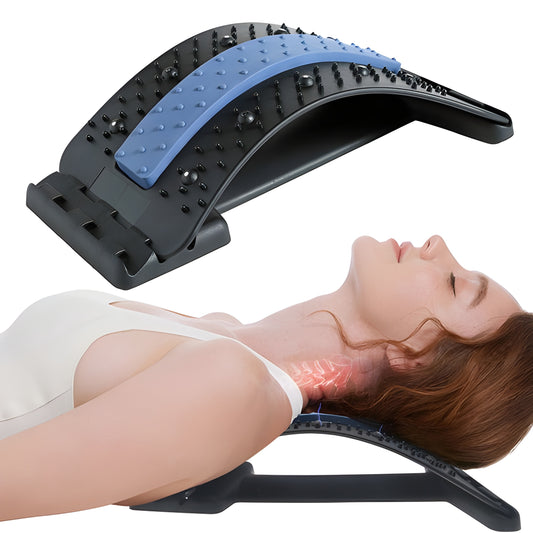 Adjustable Lumbar Back Stretcher with Acupressure Massage Points – Relieve Pain, Improve Posture, and Boost Flexibility