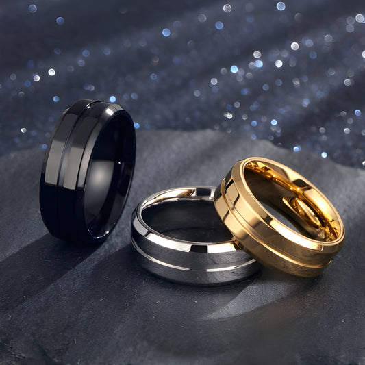 Electroplating Ring – Modern Titanium Steel Geometric Ring for Men