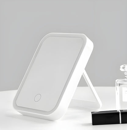 Smart Lighted Makeup Mirror – USB Rechargeable with Adjustable Brightness & 45° Rotation